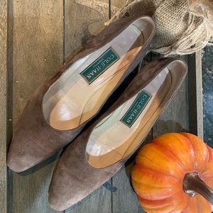 COLE HANN suede slip on with heel